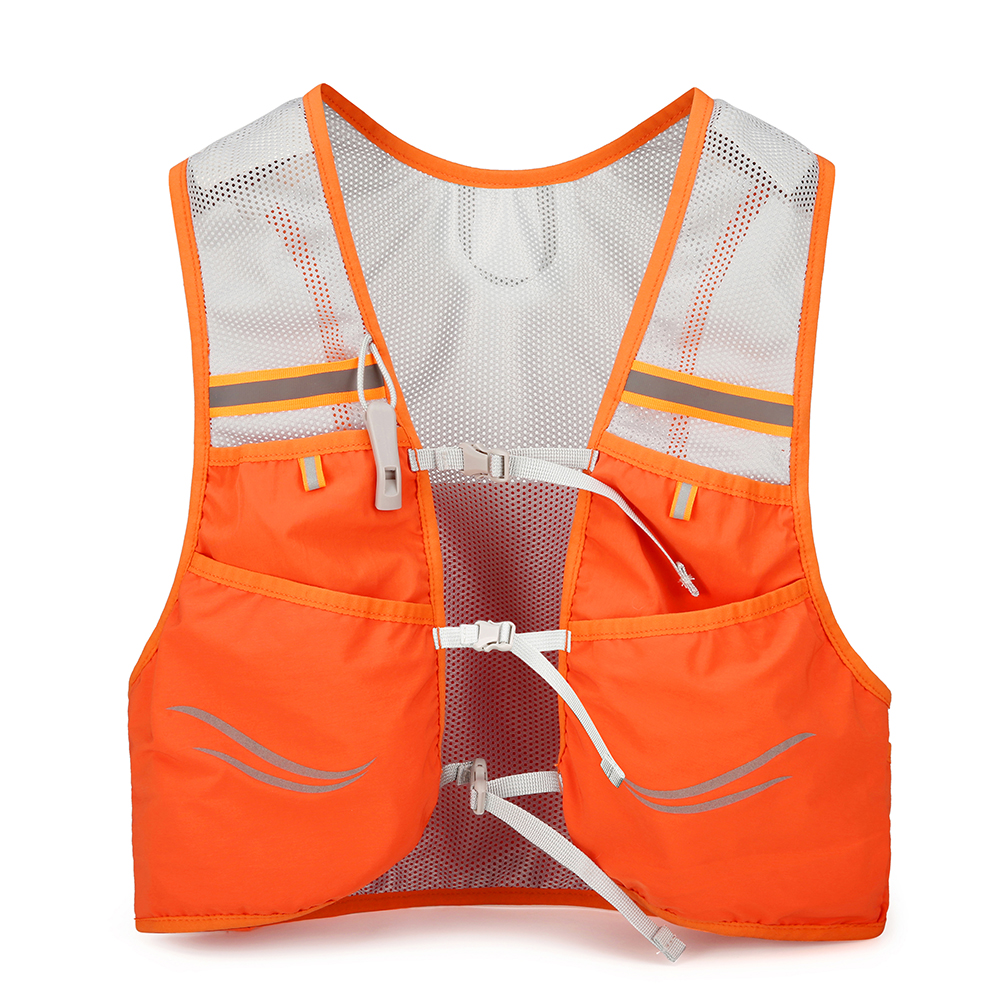 Trink-Joggingweste, ultraleicht, atmungsaktiv, für Laufen, Rennen, Trinkweste, Damen und Herren, funktionale Packung für Fahrrad, Marathon-, Wandern: Orange