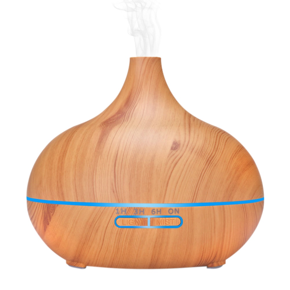 Elektrische Luchtbevochtiger Essentiële Aroma Olie Diffuser Ultrasone Houtnerf Luchtbevochtiger Usb Mini Mist Maker Led Licht