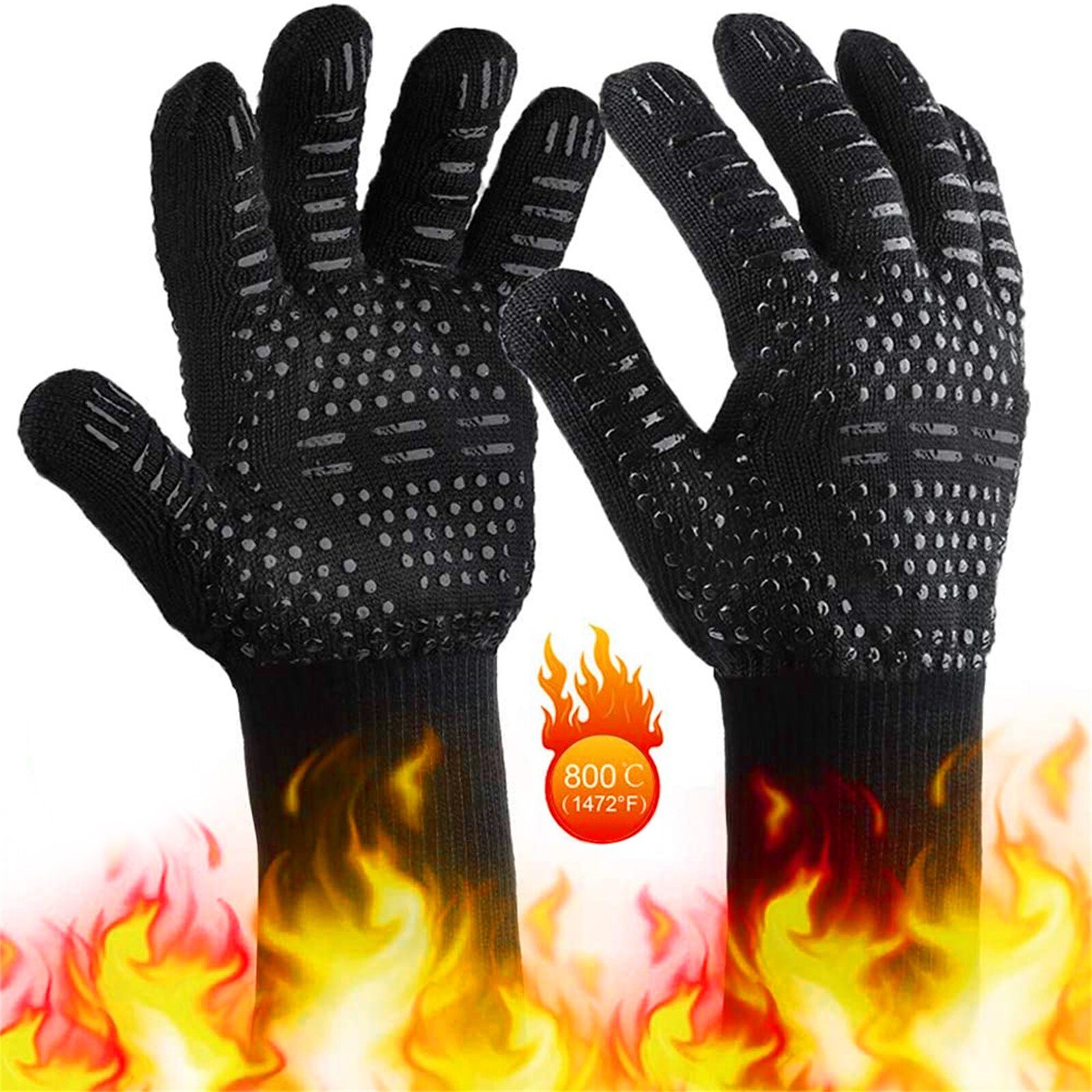 Gants de cuisson pour Barbecue, résistant à la chaleur extrême, pour soudage au four, , #45: Default Title