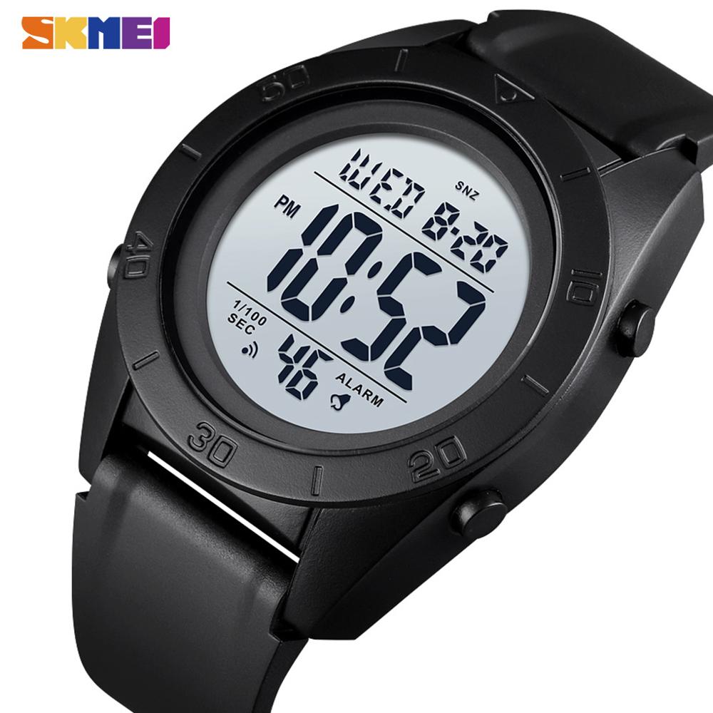 Skmei utendørs sport herreklokke slitesterk digital vanntett håndledd tid 2- tids vekkerklokke til herre ledet montre homme 1591