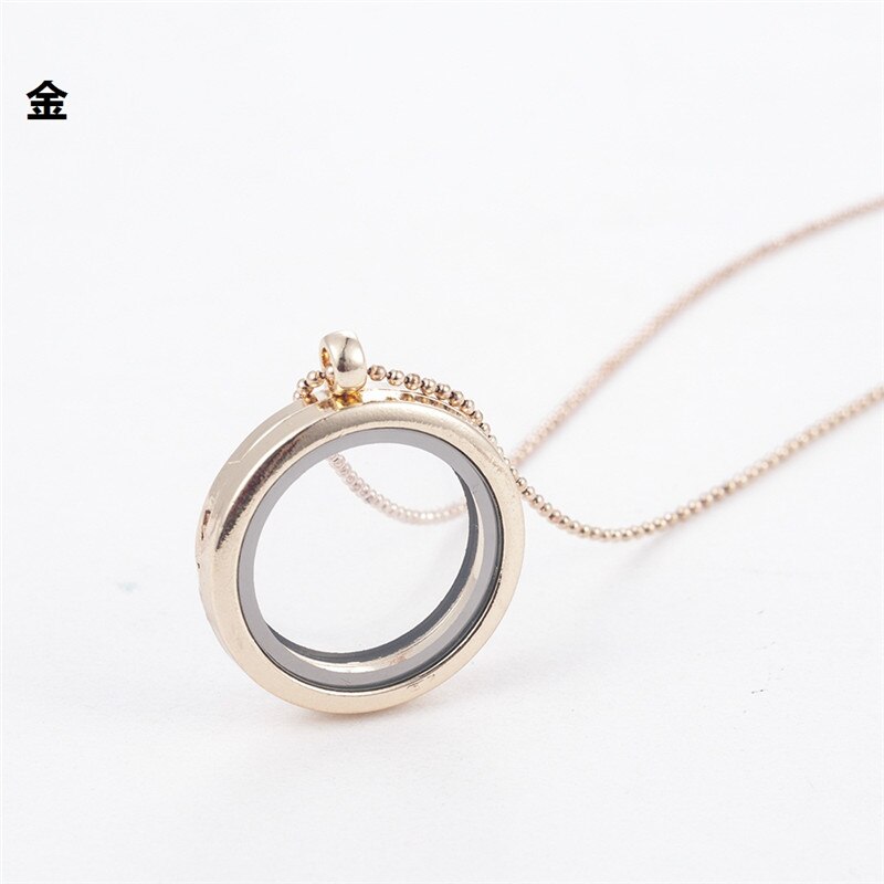 3cm Runde Wohnzimmer luxuriöse Speicher Foto Für Schwimm Charme Glas Medaillon Anhänger Halskette Für Frauen Rose Gold Kette: MC615