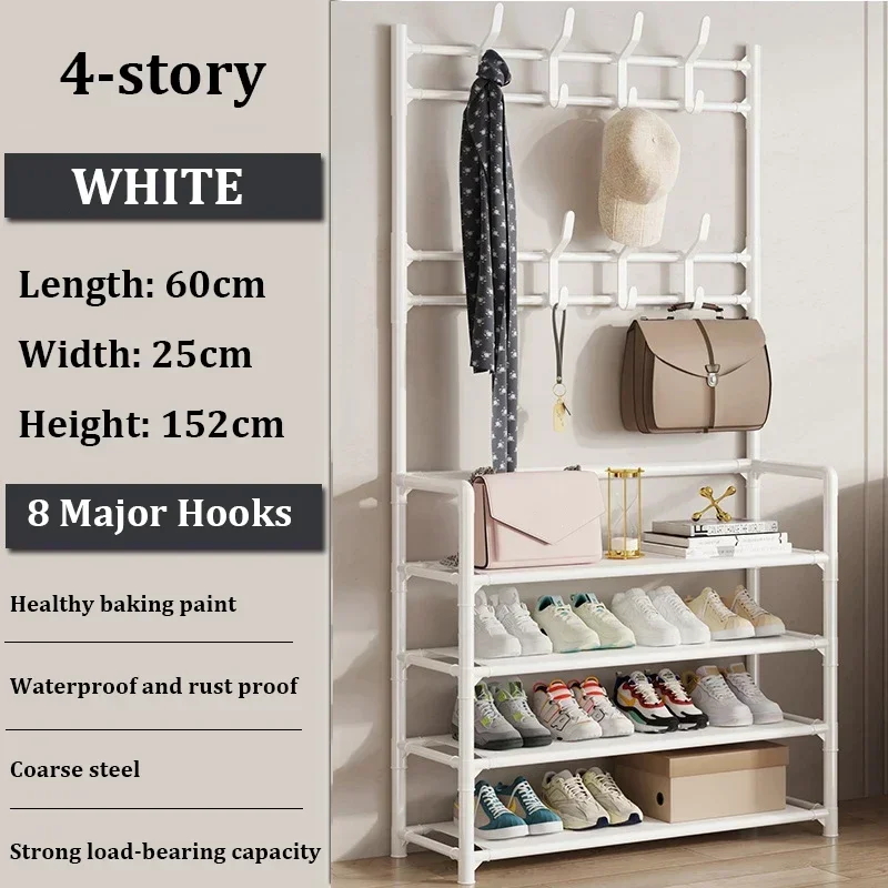 Zapatero de varios niveles, organizador de suelo, gabinete de almacenamiento para zapatillas, sombreros, abrigos, dormitorio, hogar, multifuncional, ahorro de espacio: Verde claro