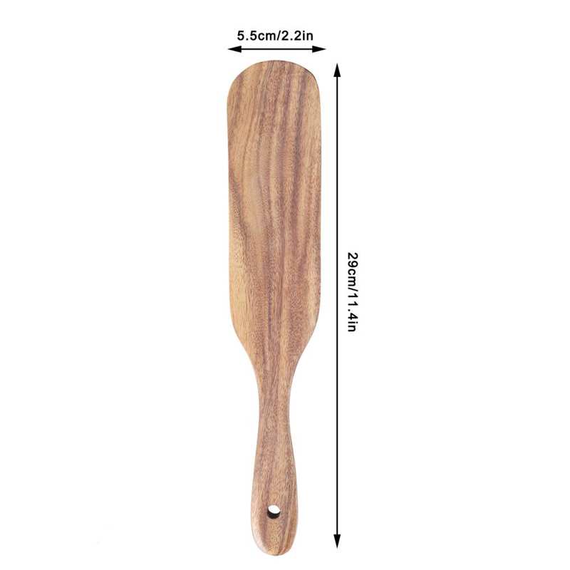 Teak Spatula Flat Shape Food Grade Wooden Cooking Spatula for Home Kitchen Cooking: 29x5.5cm