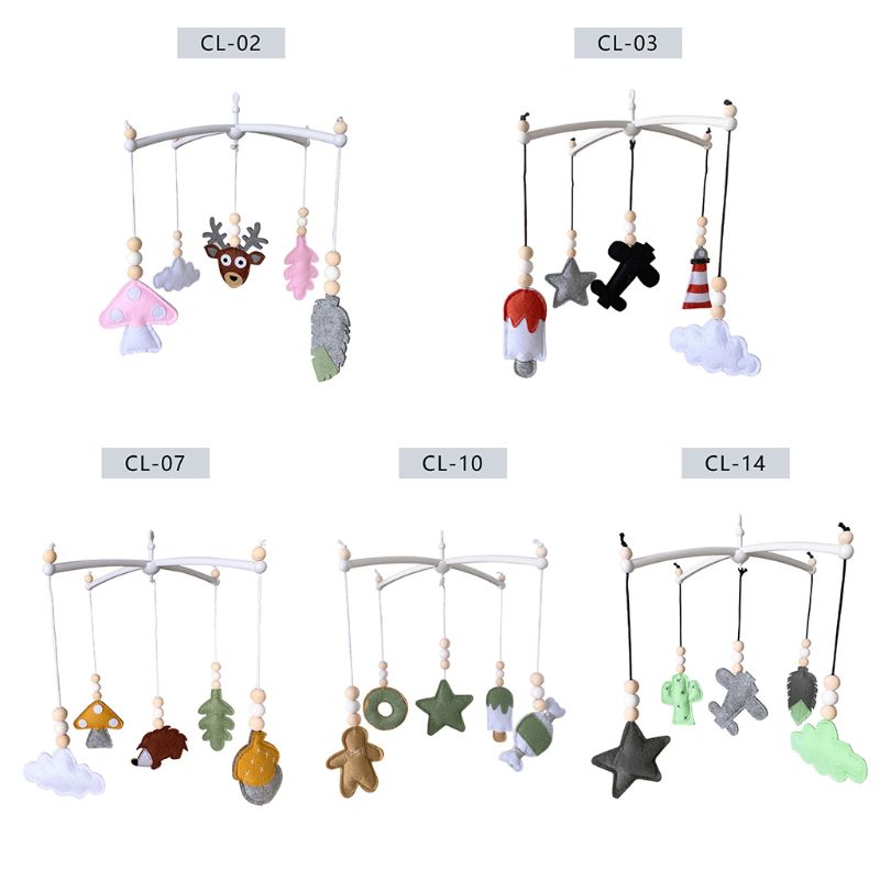 1 Set Nordic Baby Infant Felt Rattles Bed Bell Wind Chimes Toys Kids Children Room Hanging Decorations