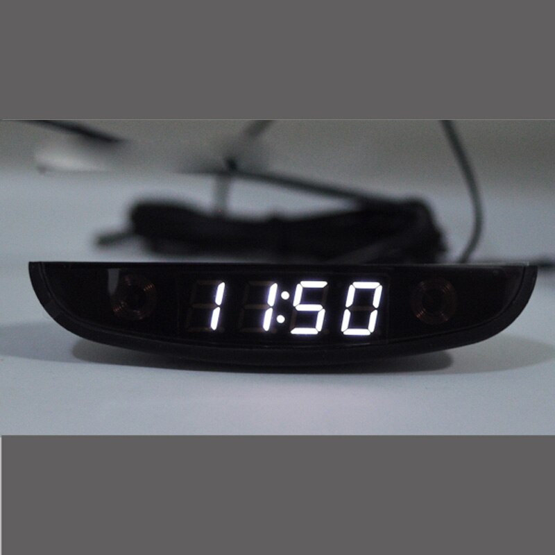 Horloge électronique pour voiture, thermomètre, voltmètre, horloge numérique lumineuse, affichage inversé à double température en blanc, LED