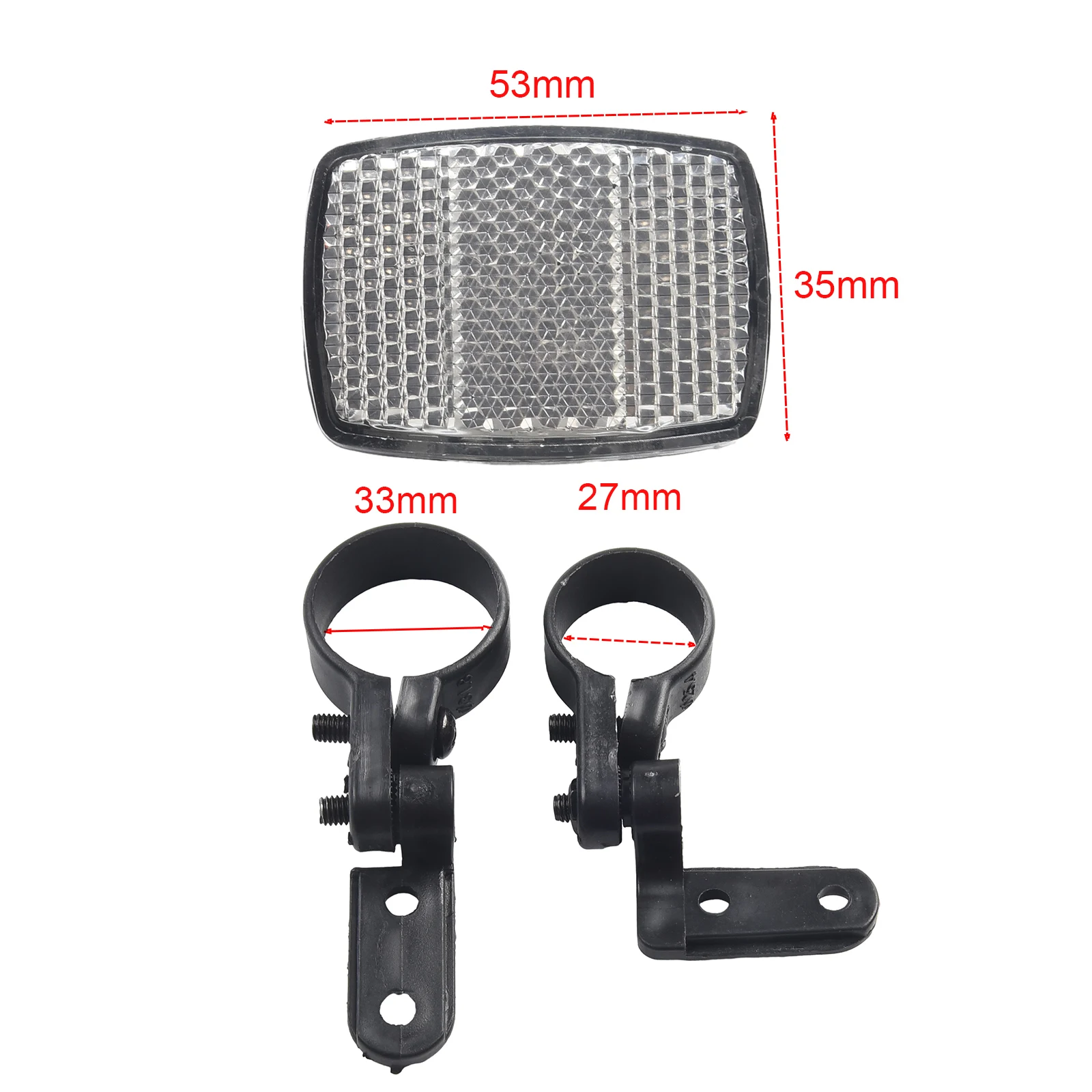 Bike Front Rear Reflector Set Red White Handlebar Mounting Bracket Warning Light Safety Riding Bicycle Accessories