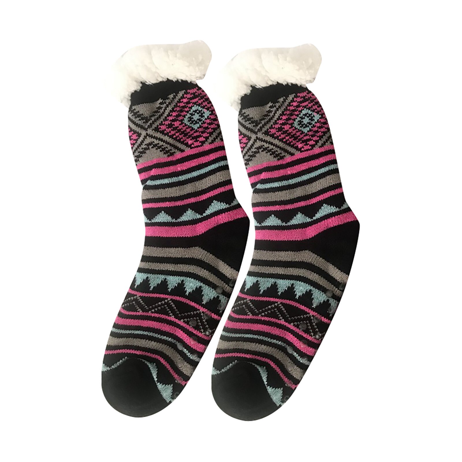 Neue Thermische Fleece Winter Slipper Socken Hirsch Warme Gemütliche Fuzzy Fleece-gefüttert Knie Höhen Winter Socke Für Weihnachten: E