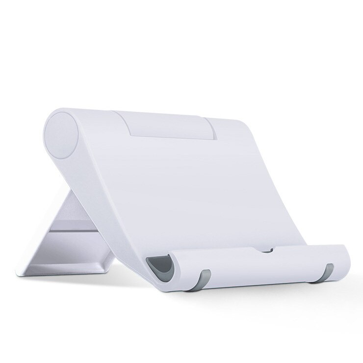 Portable Fold-up Stand Cradle Holder For iPad Tablet Kindle e-Readers Galaxy Smart Phone Stand for iPhone cellphone Desk support: White