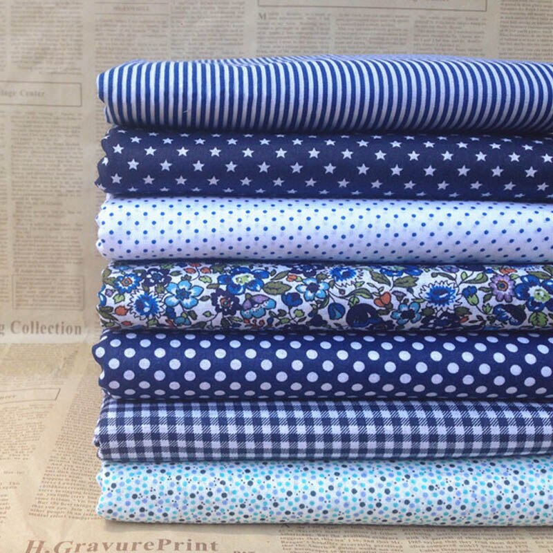7 stk/pakke 25*25cm dukketøjsposer trykt patchwork blandet bomuldsstof syning patchwork beklædningsstof