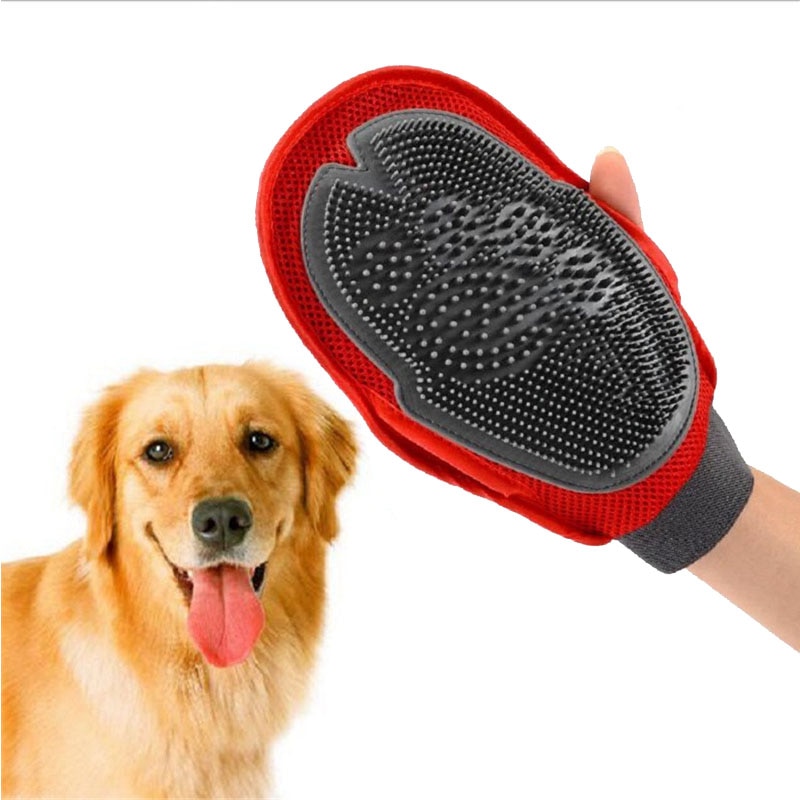 Siliconen hondenborstel handschoen ontwollende zachte verzorging van huisdieren hondenbad kat schoonmaakbenodigdheden kammen wanten nekmassager dier