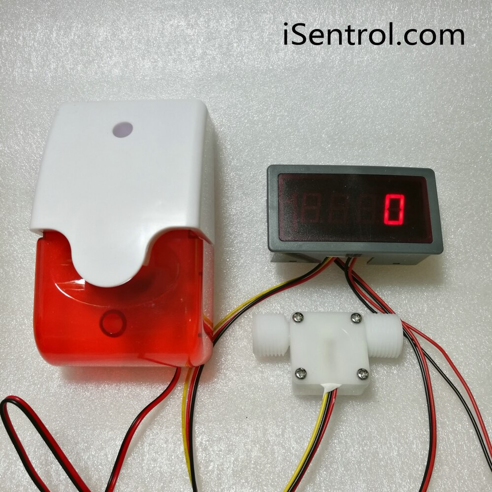 US308MT Electronic Flow Meter Alarmer USN-HS21TS-3 0.3-4L/min sus304 hall effect water flow sensor CE certificate iSentrol