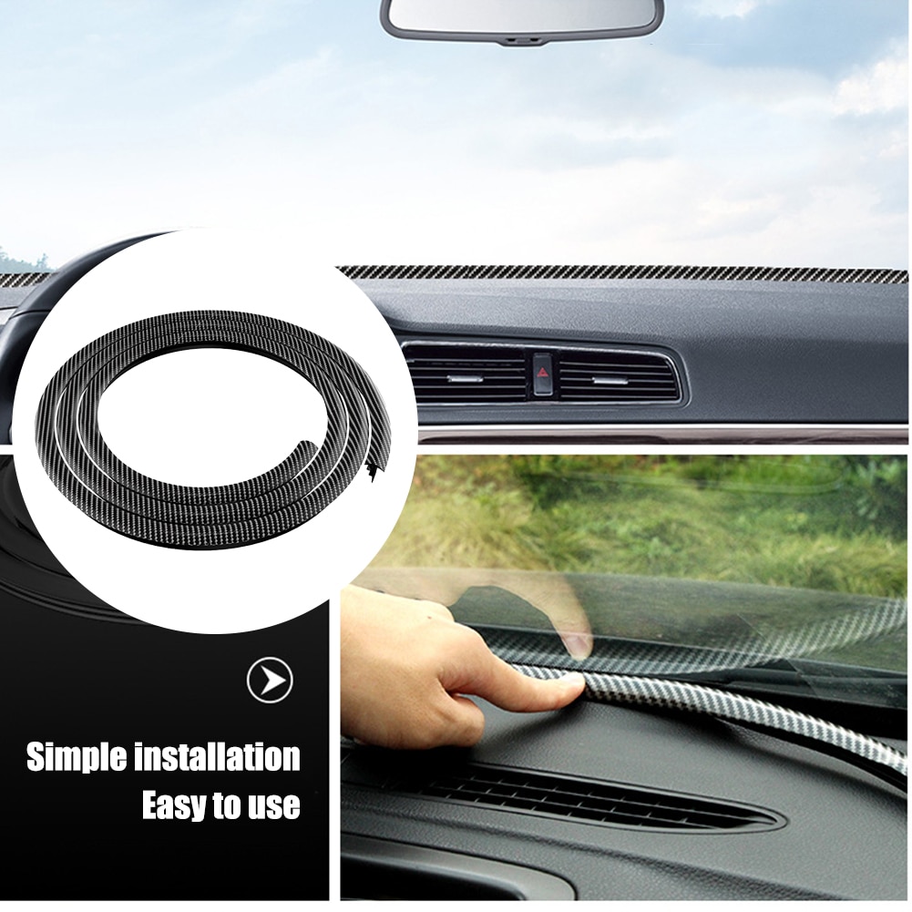 160 centimetri Rumore di Isolamento Parabrezza auto Accessori Antipolvere Cruscotto Bordi in Fibra di Carbonio A Tenuta Elastica auto Striscia di Tenuta
