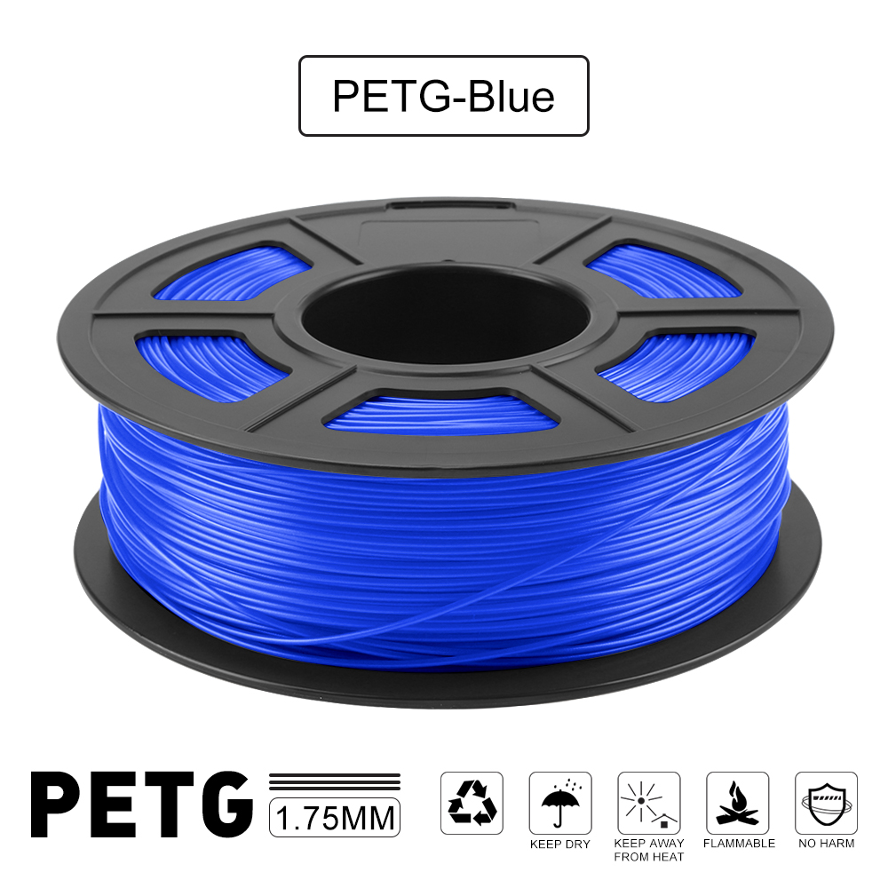 Hiprecy PETG 3D Printer Filament 1.75mm Dooling Material Black Color PETG 3D Filament Consumables 1KG/2.2LBS: Blue