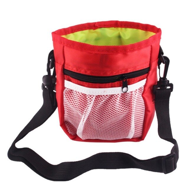 Kordelzug Tasche Hund Beutel gehen Lebensmittel Behandeln Snack Tasche Anti-Köder Taschen Taille Lagerung Halten Hund Ausbildung Werkzeug PWB004: rot