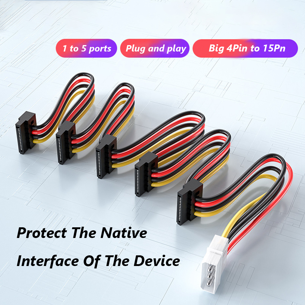 SATA 3.5/2,5 zoll 1 zu 5 SATA Festplatte Netzteil Splitter Kabel 4 Stift zu 15 Stift SATA Energie Adapter für BTC Bergbau Anlage