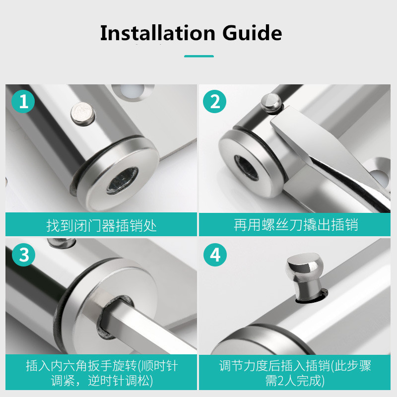 Aluminum Alloy Upgrade Pulley Mute Door Closer Adjustable Force Automatic Door Closing Device Smooth Silent use for Types Doors