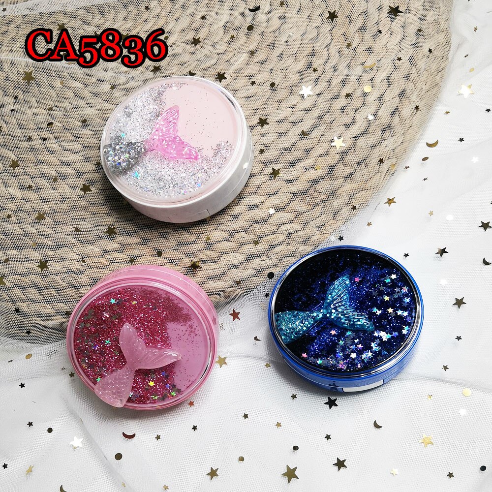 Mermaid Tear Glitter Quicksands Contact Lens Cases with Mirror Box Convenient Contact Lens Case Container CA5836