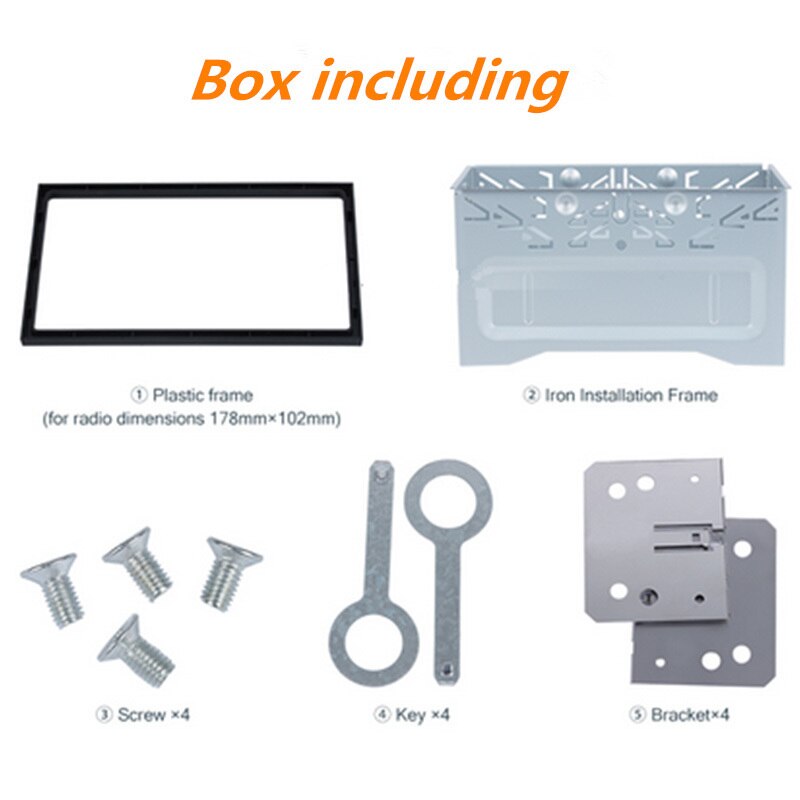 2 din fittings kit radio hovedenhet installasjonsramme generelt 2 din fittings kit automotive radio player box: Default Title