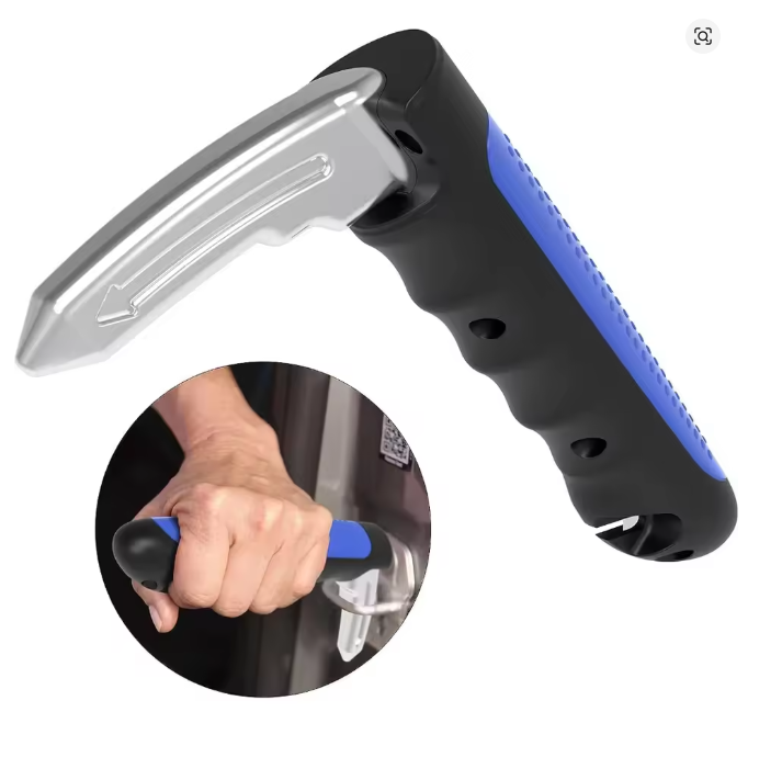 Alça de apoio para porta de carro para idosos 2 em 1, multifuncional, com quebra-vidros portátil, alça automotiva para veículos.: ROXO