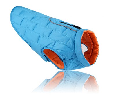 Winter Warm Dog Clothes Pet Dog Jacket With Harness Reflective Clothes For Big Dogs Labrador Waterproof French Bulldog Jacket: blue / M