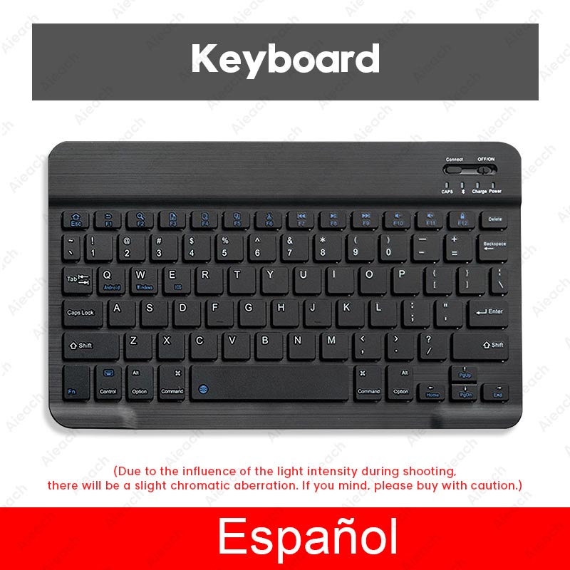 Bluetooth-kompatibel Tastatur Für Apple Teclado iPad Xiaomi Samsung Huawei Telefon Tablet Drahtlose Tastatur Für Android Windows: Spanish Black