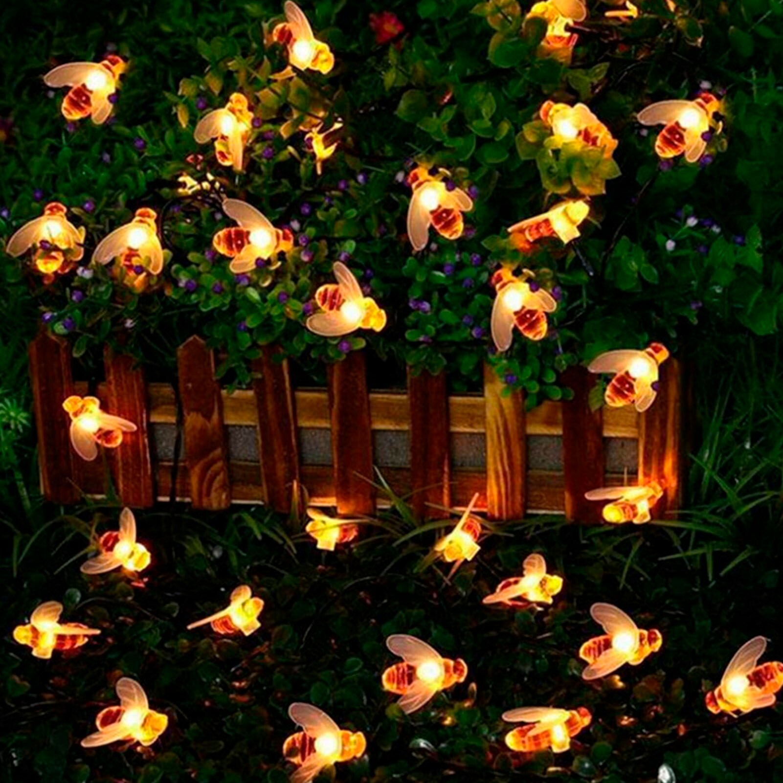 Solar Bee Fairy Tale Light String 7M 50 LED Waterproof Outdoor Garland Solar Power Lamp Christmas For Garden Decoration