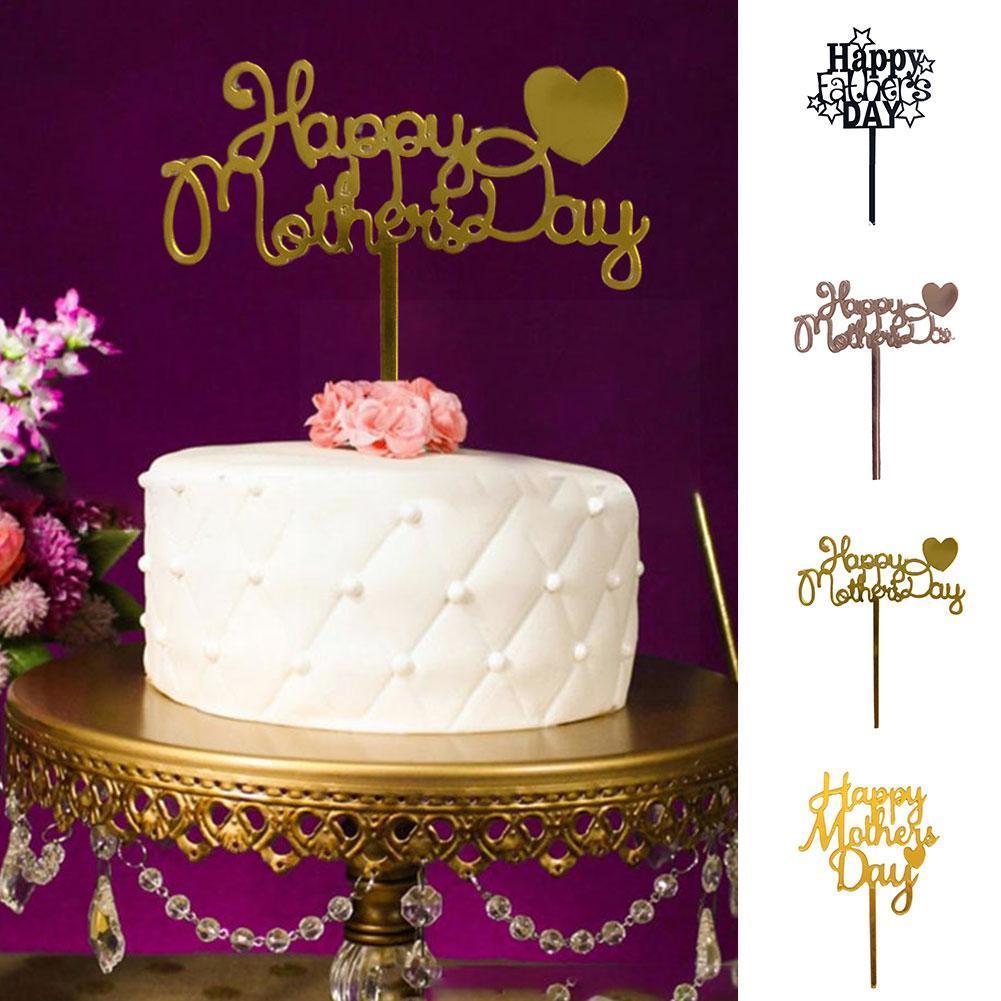 2022 Acrylic Happy Mothers Day Cake Topper Best Mom Decorating Party Decoration Flower Heart Tools Supplies Cake Cake R0h4