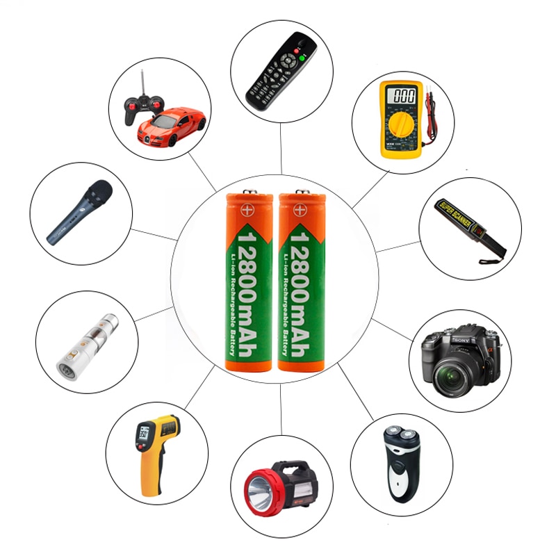 3,7 V 18650 12800mAh Akku Hohe Kapazität Li-Ion Akku Für Taschenlampe scheinwerfer Batterie