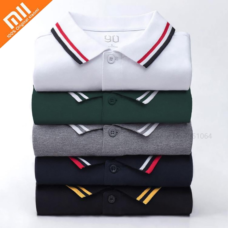 Xiaomi 90 Point Short Sleeve Polo Shirt Classic Lapel Short Sleeve Shirt Summer Leisure Cotton Polo Sportswear Smart Home Mijia