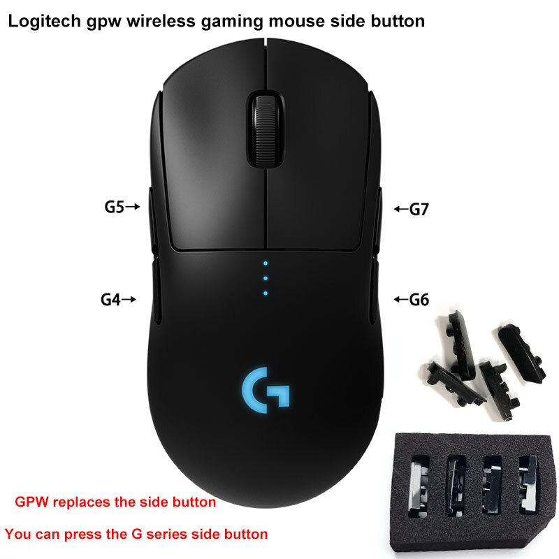 Logitech Gpw Pro Generatie Radio Competition Game Mouse Side Knop Links En Rechts Up En Down Knoppen Muis G4G5G6G7flat Toetsen