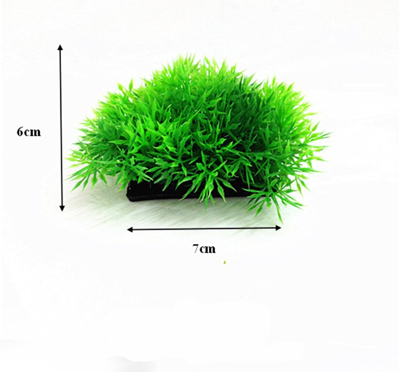 Fish tank landscaping simulation aquatic plants plastic short and wide plants simulation aquarium fish tank decoration ornaments: Green