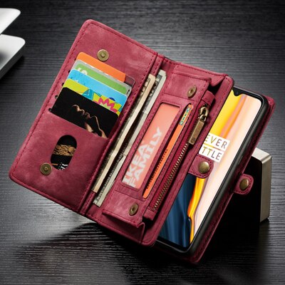 Fall Für Oneplus 7 Fall Pro Flip Leder Brieftasche Auf Abdeckung Telefon Tasche Fall für Coque Oneplus 7 Pro/ ein Plus 7 7Pro Fall Fundas: For Oneplus 7 / Red       008