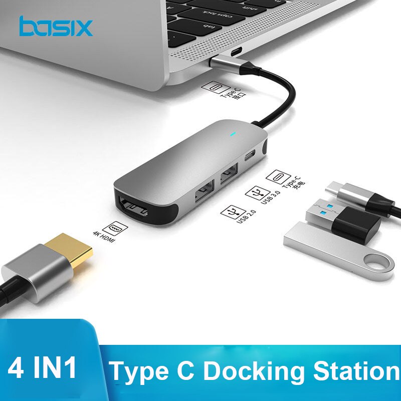 Basix typu C 4-w-1 Centrum USB 3.0 2.0 wielu stacja dokująca USB C przełącznika laptopa HDMI dla MacBook zawodowiec powietrza dla Huawei kumpel20 P20zawodowiec