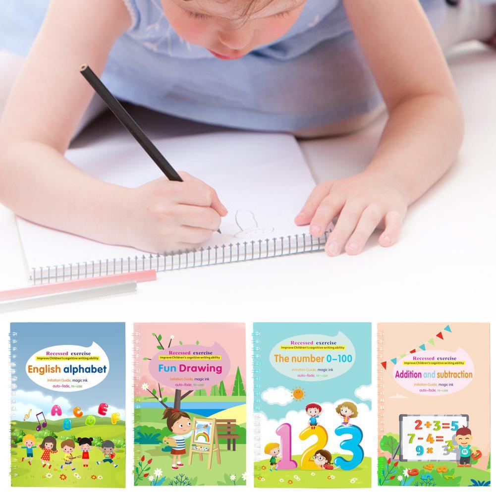 Language Learning English Copybook Set Groove Reusable Calligraphy School Supplies for Students School Supplies