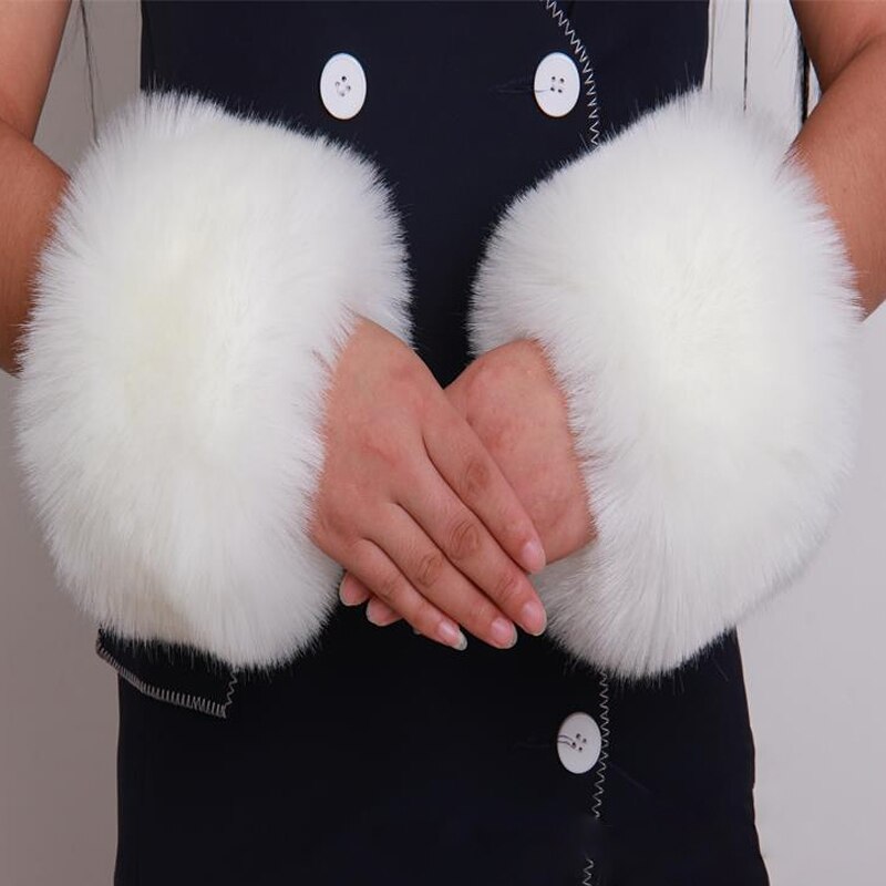 Manchettes élastiques en fausse fourrure pour femme, accessoires de vêtements chauds d&#39;hiver en peluche: 03