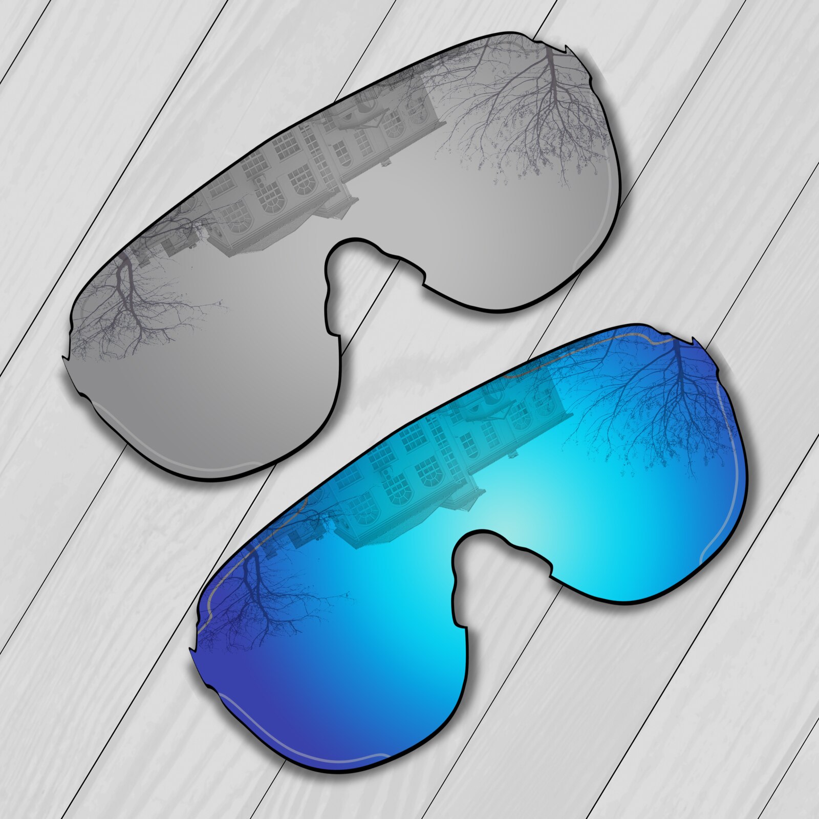 E.O.S Polarized Enhanced Replacement&amp;nbsp;Lenses&amp;nbsp;for&amp;nbsp;Oakley&amp;nbsp;EVZero Stride OO9386 Sunglasses - Multiple Choice: Silver-Ice Blue