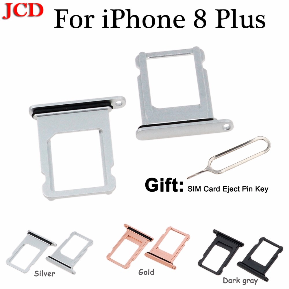 JCD Voor iphone 8 Nano Sim-kaart Houder Lade Slot voor iphone 8 Plus Vervangende Sim-kaart Houder Adapter Socket accessoires