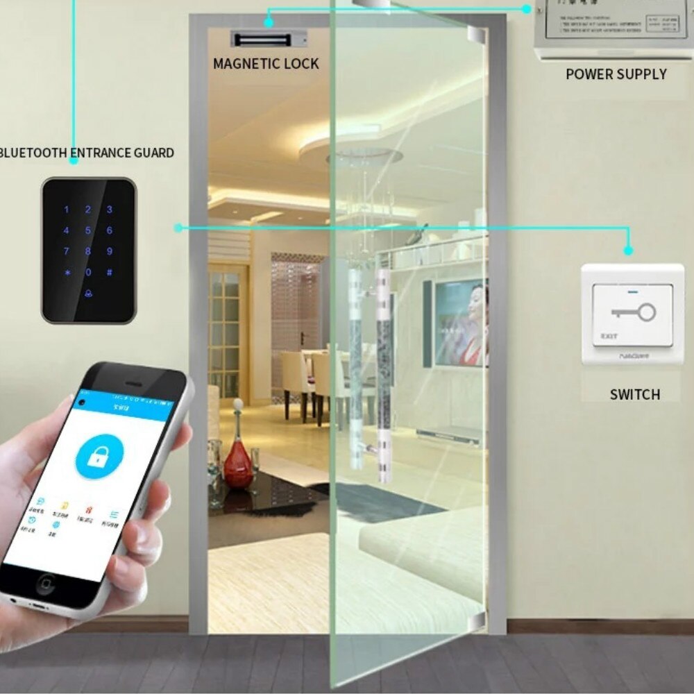 IP66 Waterproof Mobile phone App rfid access control Wifi door lock reader Password Bluetooth Access Control Keypad