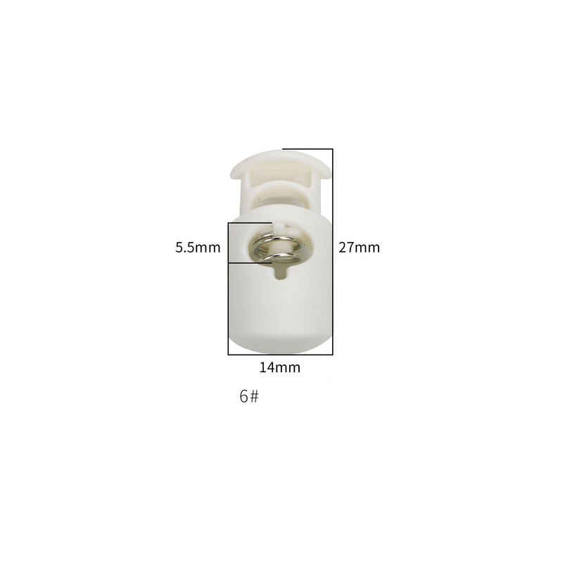 20-50 Pcs Single/Double hole Plastic Stopper Cord Lock Tighten Spring Cord End Buckles DIY Clothes Setting Button Accessories: 6 white / 20pcs