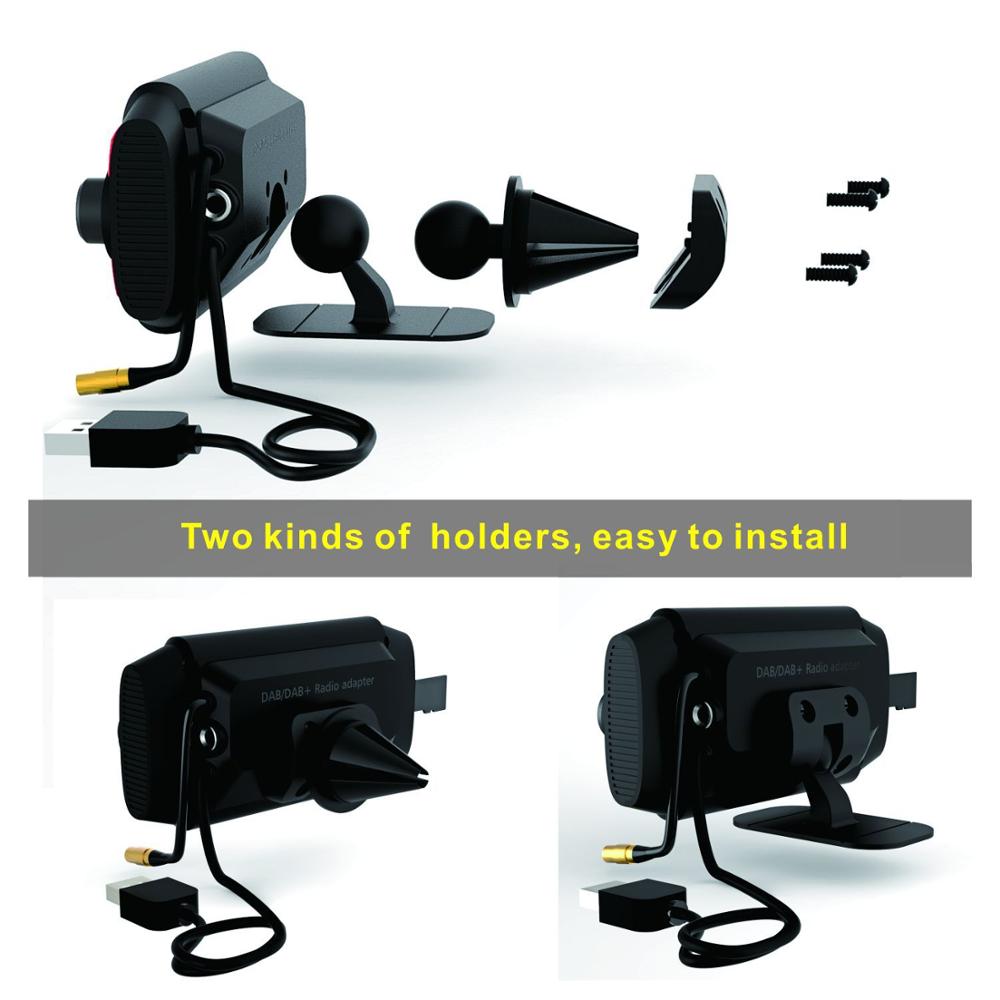 Mini FM Transmitter DAB/DAB+ Radio Receiver Bluetooth MP3 Player Colorful LCD Screen Music Adapter with Mic Support TF Card