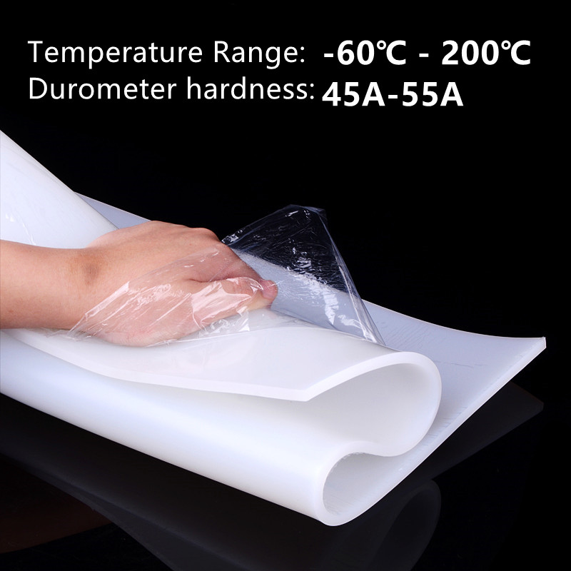 Weiße Silikondichtung, transparente matt, Harzpolster, 1 mm, 2 mm, 3 mm, hohe Temperatur, kein eigenartiger Geruch, Widerstand, Silikonkautschukplatte