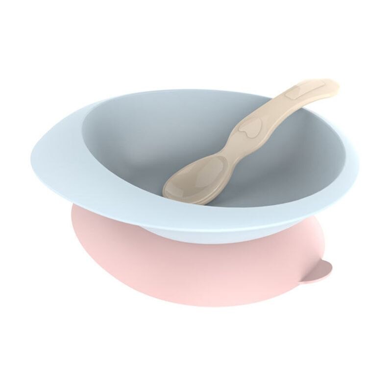 Baby mad tallerken børn skål & ske sæt bpa gratis tallerken service børn baby tallerken baby produkt: Blå