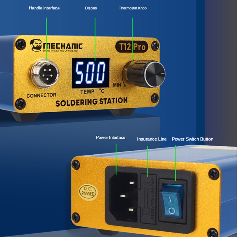 MECHANIC T12 Pro intelligent soldering station LED digital display BGA rework station with soldering iron head welding tool