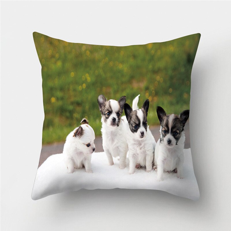 Mopshond print decoratieve kussens kussensloop polyester kussenhoes sierkussen bank woonkamer decoratie kussensloop 40958: 2bz-40958-009