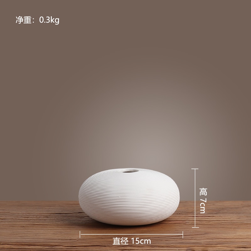 Keramisk vas dekoration modern enkel japansk zen stil blomma torkanordning te hus hotell vardagsrum veranda dekoration: 15 x 7