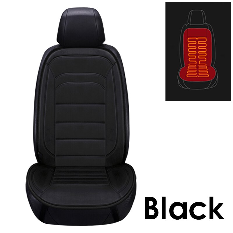 Funda calefactable para asiento de coche, 12V, calefacción, cojines, Protector Universal para asiento de coche, calentador de colchón eléctrico: black