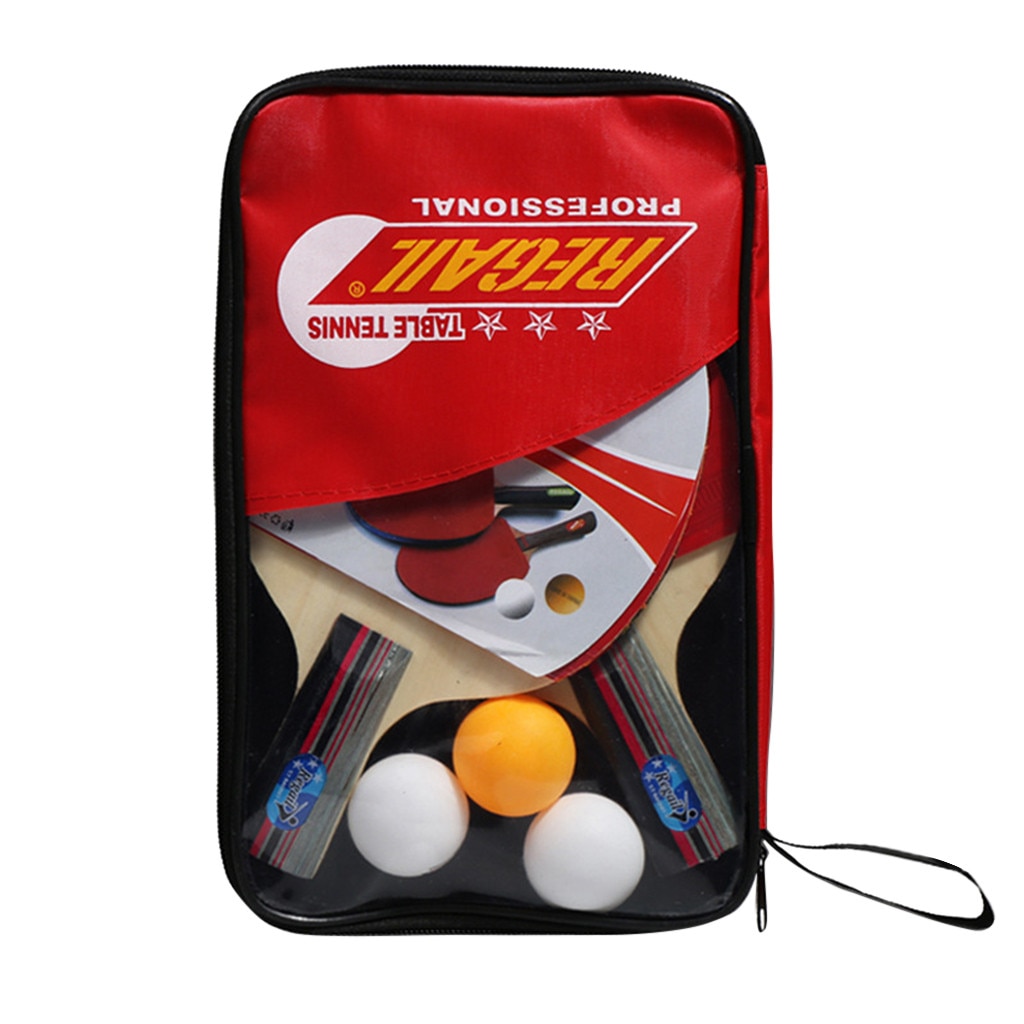 2pcs Table Tennis Ping-pong Racket Paddle Bat+3pcs Ball Bag Set For Man And Women настольный теннис