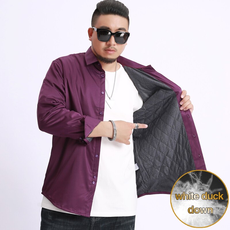 Winter grote maten wollen voering warm overhemd heren zakelijk casual dik warm overhemd met lange mouwen heren merkkleding plus maten 5xl 6xl 7xl