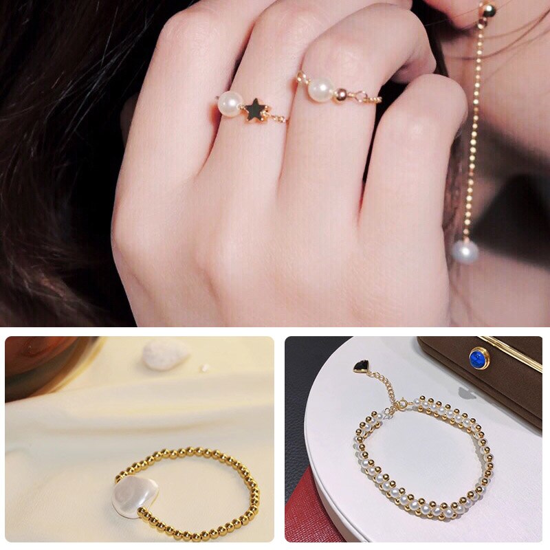 10 Uds. De cuentas rellenas de oro de 2-4MM y 14K, accesorios de joyería de oro de 14K, cuentas redondas lisas de joyería para fabricación de pulseras y collares