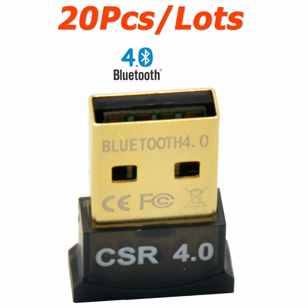 20 Stks/partijen Mini USB Bluetooth 4.0 Adapter CSR 4.0 Dual Mode Wireless USB Bluetooth Adapter voor Windows 7/8/10